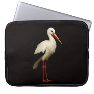 Svart 4 Luxe datorfodral, graciös stork Laptop Fodral