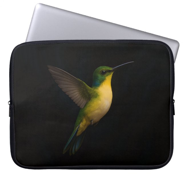 Svart 4 Luxe datorslida, flygande fågel Laptop Fodral (Framsidan)