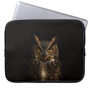 Svart 4 Luxe datorslida, Gyllene Uggleögon Laptop Fodral
