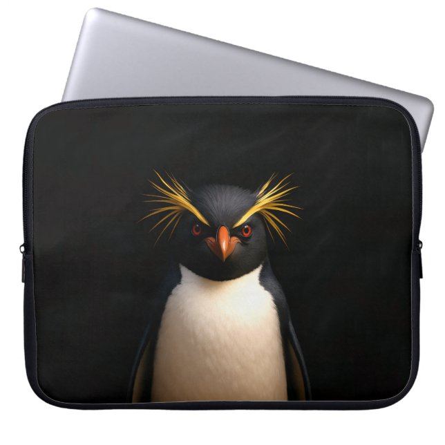 Svart 4 Luxe datorslida, Rockhopper Pingvin Laptop Fodral (Framsidan)