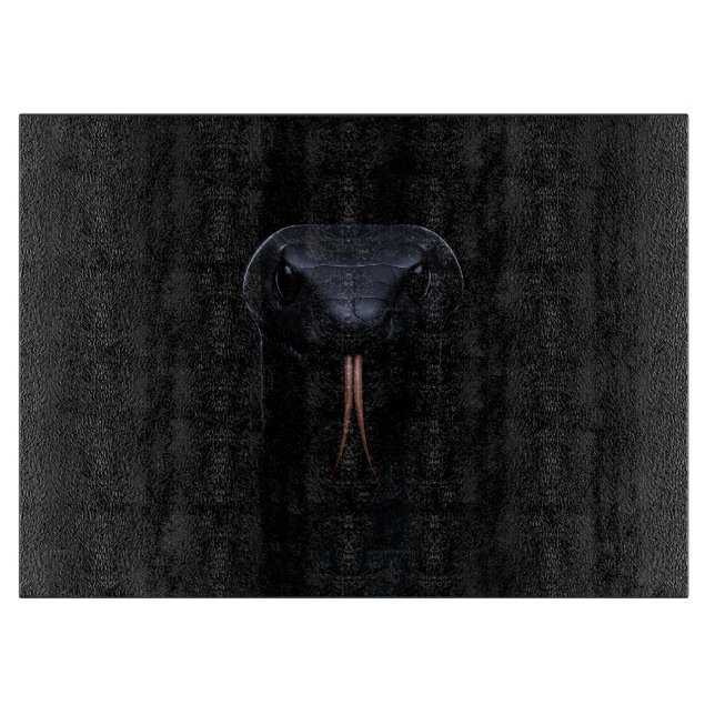 Svart 4 Luxe Glas bräda Black Mamba (Framsidan)