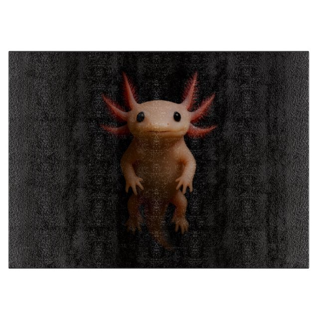 Svart 4 Luxe Glas bräda Mexikansk Axolotll (Framsidan)