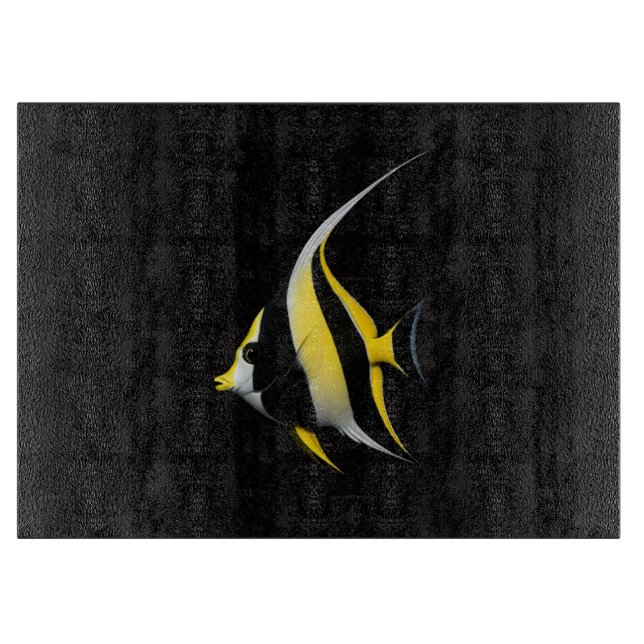 Svart 4 Luxe Glas bräda  Moorish Idol (Framsidan)