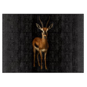 Svart 4 Luxe Glas skärbräda Elegant Gazella