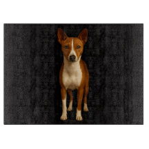 Svart 4 Luxe Glas skärbräda Klassig Basenji