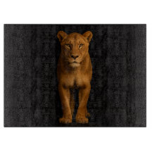 Svart 4 Luxe Glas skärbräda Noble Lioness