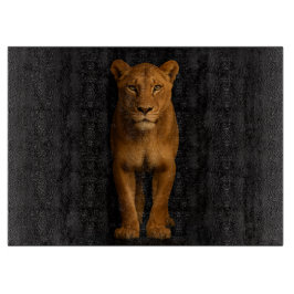 Svart 4 Luxe Glas skärbräda Noble Lioness