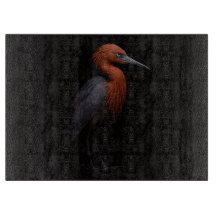 Svart 4 Luxe Glas skärbräda Reddish Egret