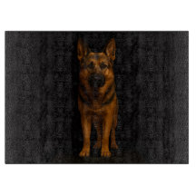 Svart 4 Luxe Glas skärbräda Tysk Schäferhund