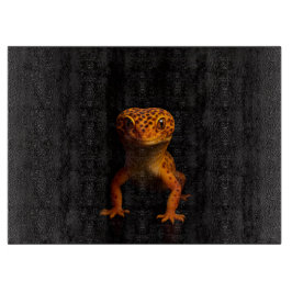 Svart 4 Luxe Glasbräda Gecko Leopard Ödla