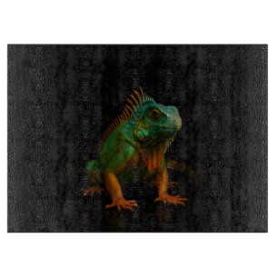 Svart 4 Luxe Glasbräda Grön Iguana