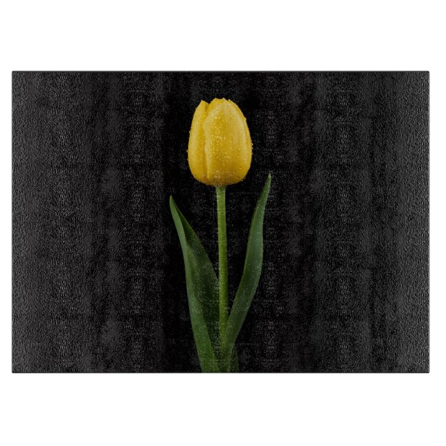 Svart 4 Luxe Glasbräda Gul Tulpan (Framsidan)