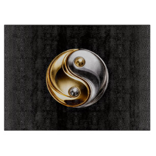 Svart 4 Luxe Glasbräda Harmony Yin Yang