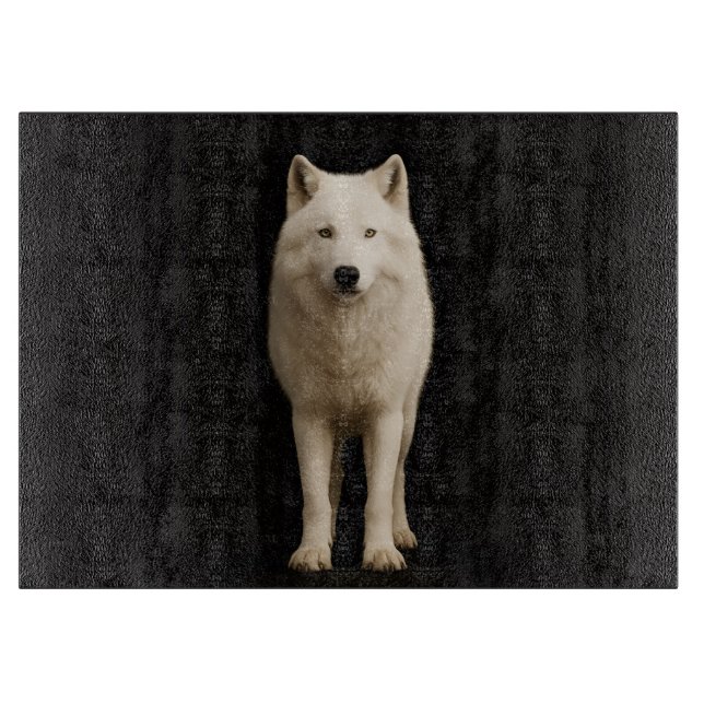 Svart 4 Luxe Glasbräda Ivory Arctic Wolf (Framsidan)