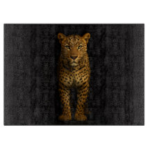 Svart 4 Luxe Glasbräda Majestic Leopard