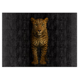Svart 4 Luxe Glasbräda Majestic Leopard