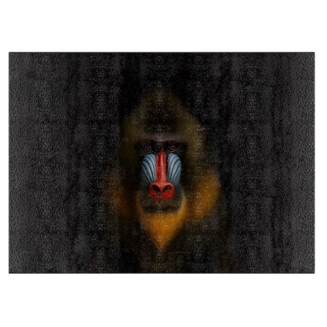 Svart 4 Luxe Glasbräda Mandrill Apa (Framsidan)