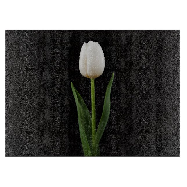 Svart 4 Luxe Glasbräda Pärlvit Tulpan (Framsidan)