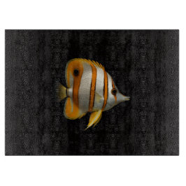 Svart 4 Luxe Glasbräda Reef Fjärilsfisk
