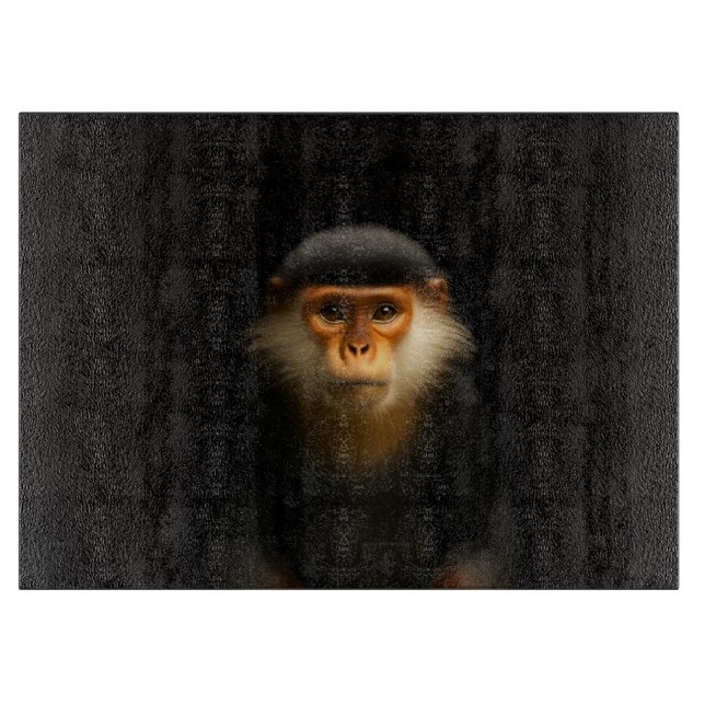 Svart 4 Luxe Glasbräda Röd Douc Langur (Framsidan)