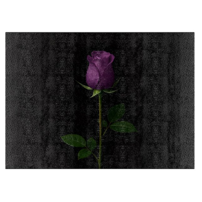 Svart 4 Luxe Glasbräda Royal Violet Rose (Framsidan)