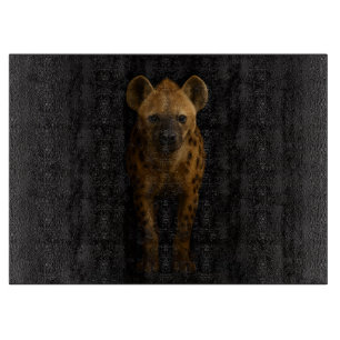 Svart 4 Luxe Glasbräda Vild Fläckig Hyena