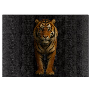 Svart 4 Luxe Glasskärbräda Noble Tiger
