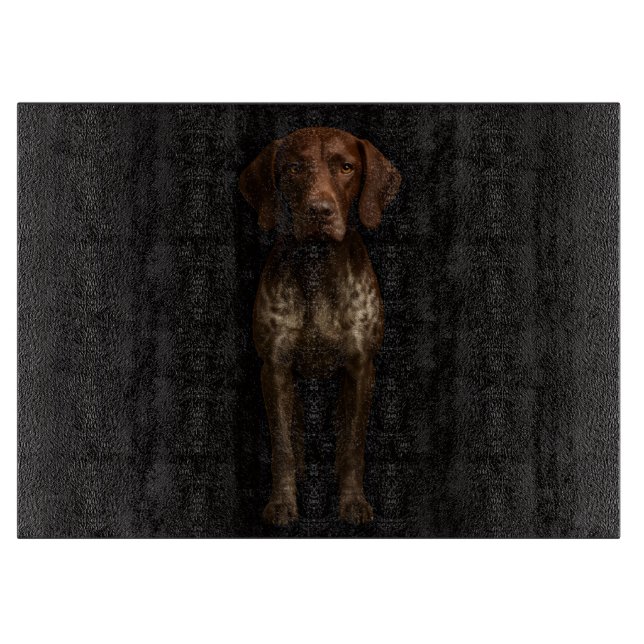 Svart 4 Luxe Glasskärbräda tysk pointer  (Framsidan)