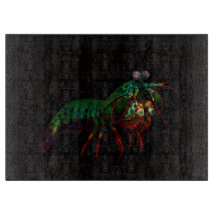 Svart 4 Luxe glasskärnbräda Mantis Shrimp
