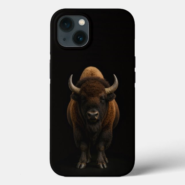 Svart 4 Luxe iPhone 13, Amerikansk Bison (Baksida)