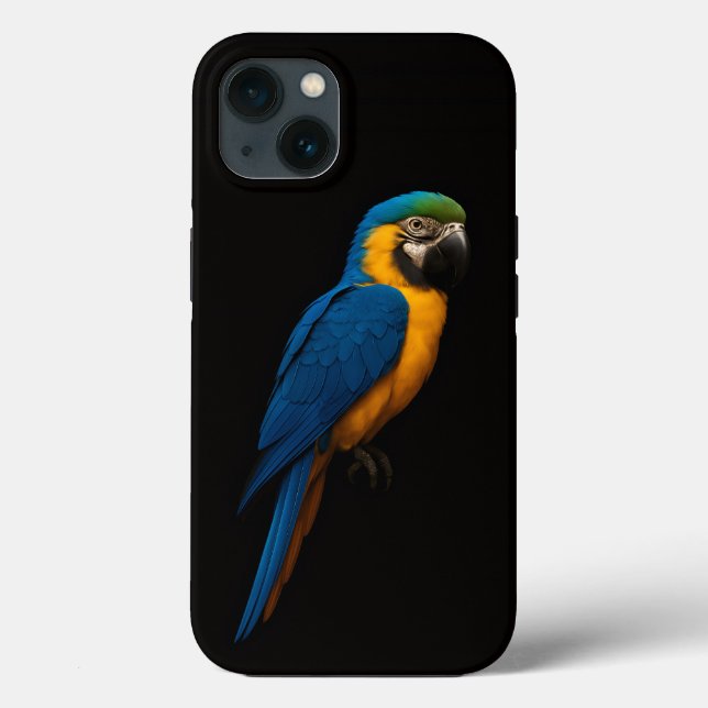 Svart 4 Luxe iPhone 13, Blågul Ara (Baksida)