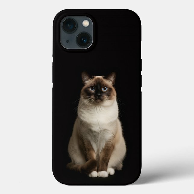 Svart 4 Luxe iPhone 13, Burmeser Katt (Baksida)