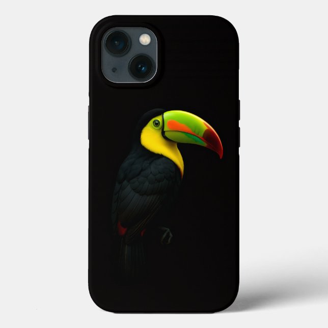 Svart 4 Luxe iPhone 13-fodral Keel Billed Tucan  (Baksida)