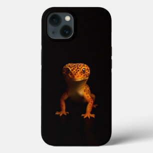 Svart 4 Luxe iPhone 13-fodral, Leopard Gecko