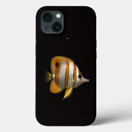 Svart 4 Luxe iPhone 13-fodral, Reef Butterflyfish
