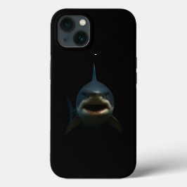 Svart 4 Luxe iPhone 13-fodral, Stor vit haj