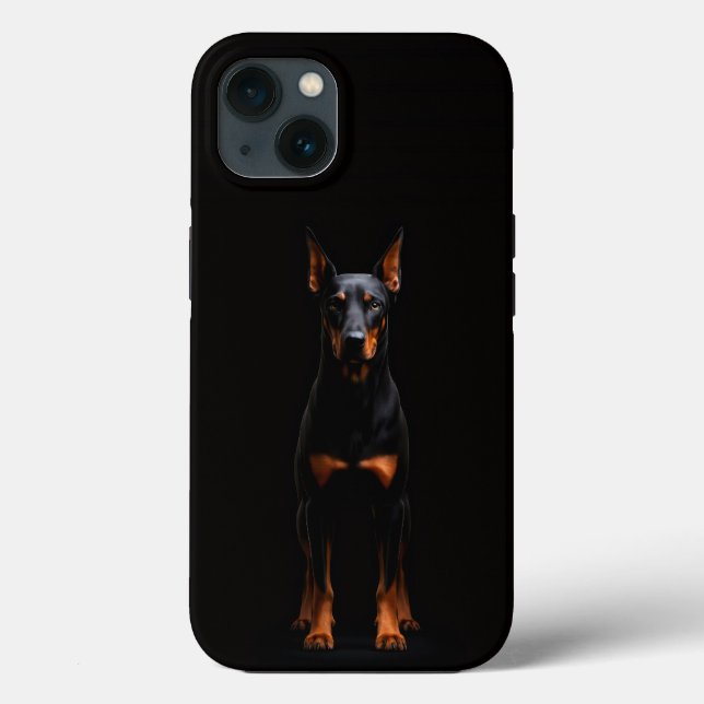 Svart 4 Luxe iPhone 13, Guardian Doberman (Baksida)