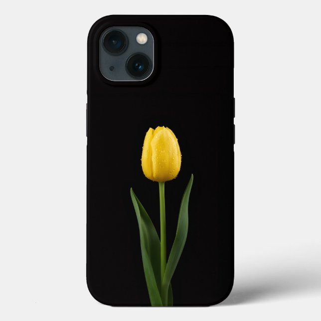 Svart 4 Luxe iPhone 13, Guld Tulpan (Baksida)