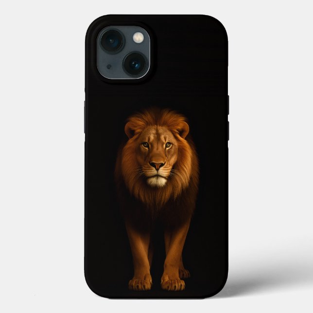 Svart 4 Luxe iPhone 13, Majestätiskt Lejon (Baksida)
