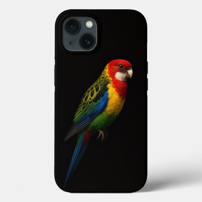 Svart 4 Luxe iPhone 13, Östlig rosellapapegoja (Baksida)
