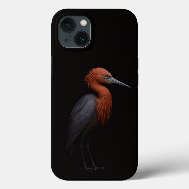 Svart 4 Luxe iPhone 13, Rödhättad Egrett (Baksida)