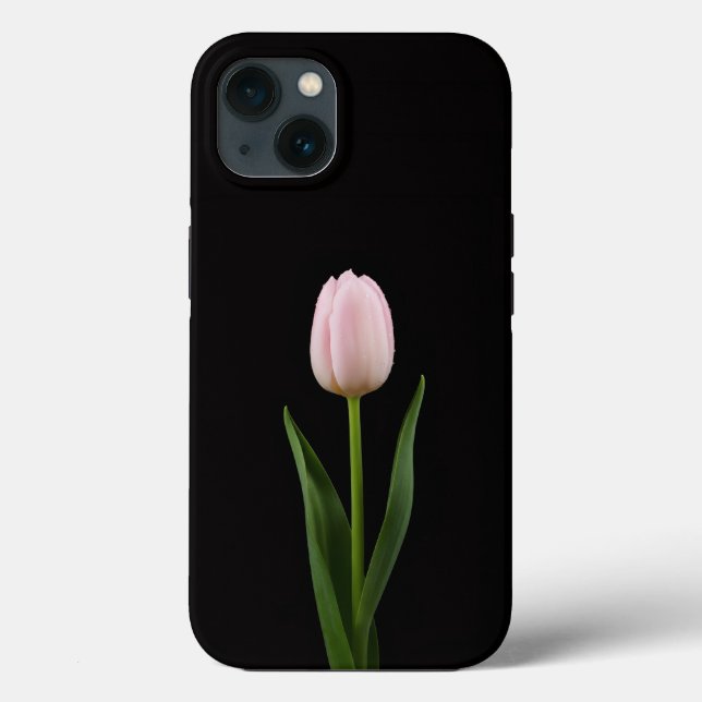 Svart 4 Luxe iPhone 13, Rödlila Tulpan (Baksida)