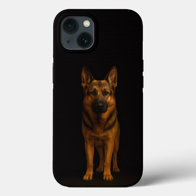 Svart 4 Luxe iPhone 13, schäferhund (Baksida)