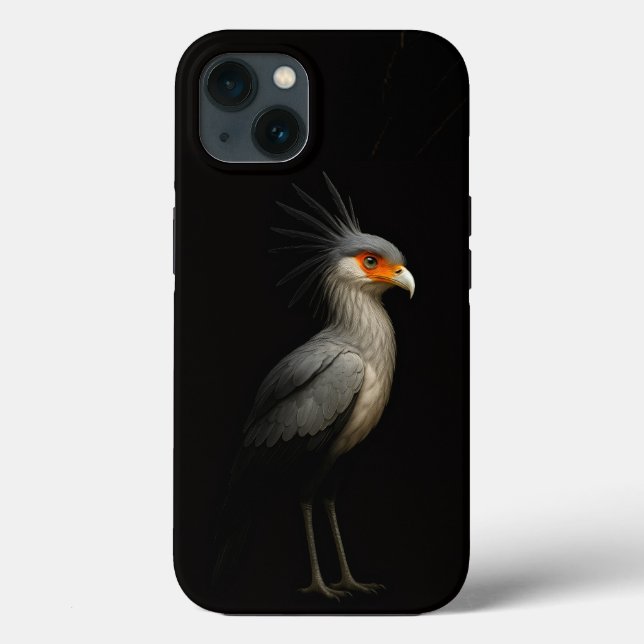 Svart 4 Luxe iPhone 13, Sekretärsfågel (Baksida)