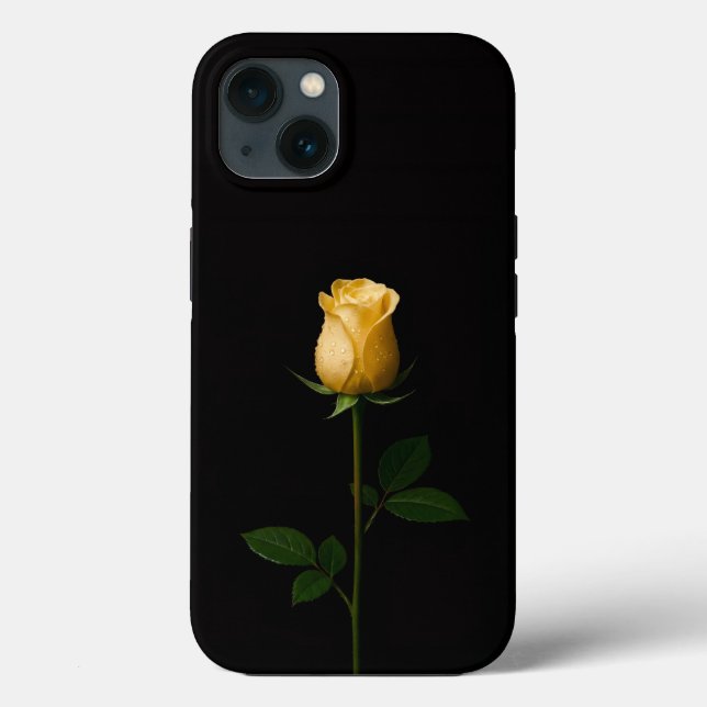 Svart 4 Luxe iPhone 13, Solbelyst Gul Ros (Baksida)