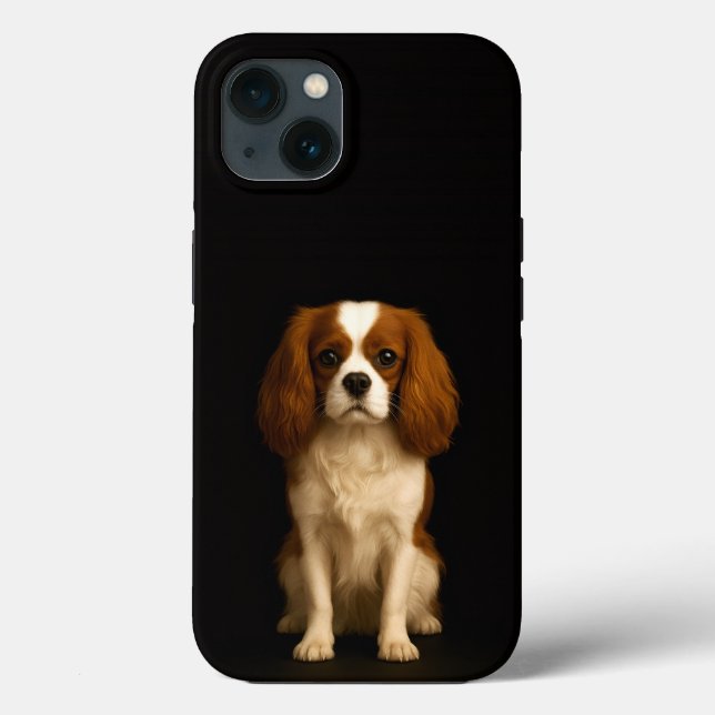 Svart 4 Luxe iPhone 13, Söt Cavalier King Charles  (Baksida)