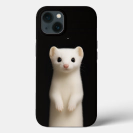 Svart 4 Luxe iPhone 13, Stilig Hermelin