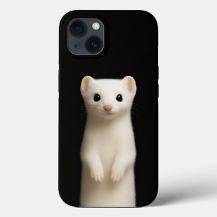 Svart 4 Luxe iPhone 13, Stilig Hermelin