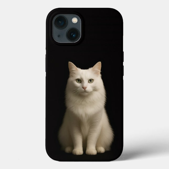 Svart 4 Luxe iPhone 13, turkisk Angorakatt (Baksida)