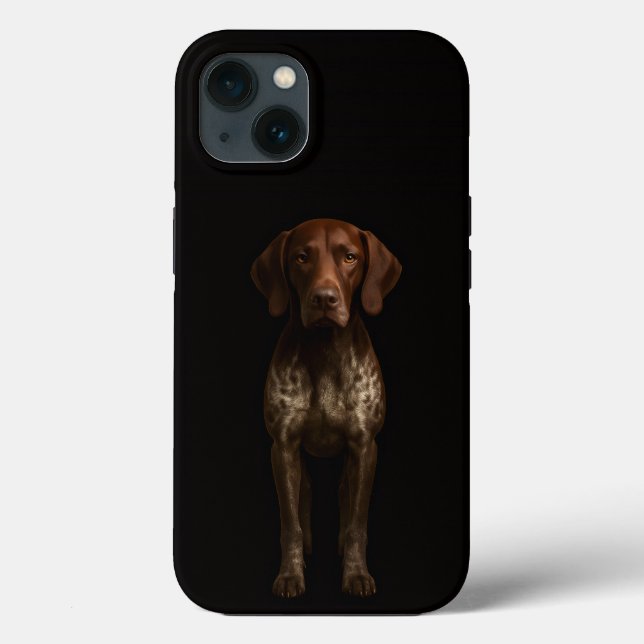 Svart 4 Luxe iPhone 13, tysk pointerhund (Baksida)